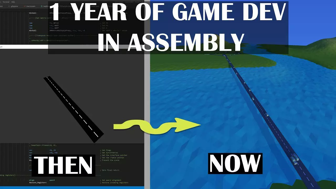 Thumbnail for 1 Year of indie game development in assembly in 9.22 minutes!